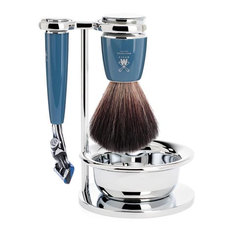 Rytmo Petrol Blue 4 Pc. Black Fibre / Fusion Shaving Set