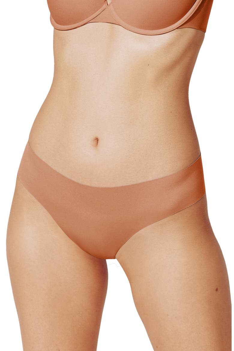 Assorted 2-Pack Zero Edge™ Invisible Thongs, Alternate, color, MOCHA/ VIOLET ICE