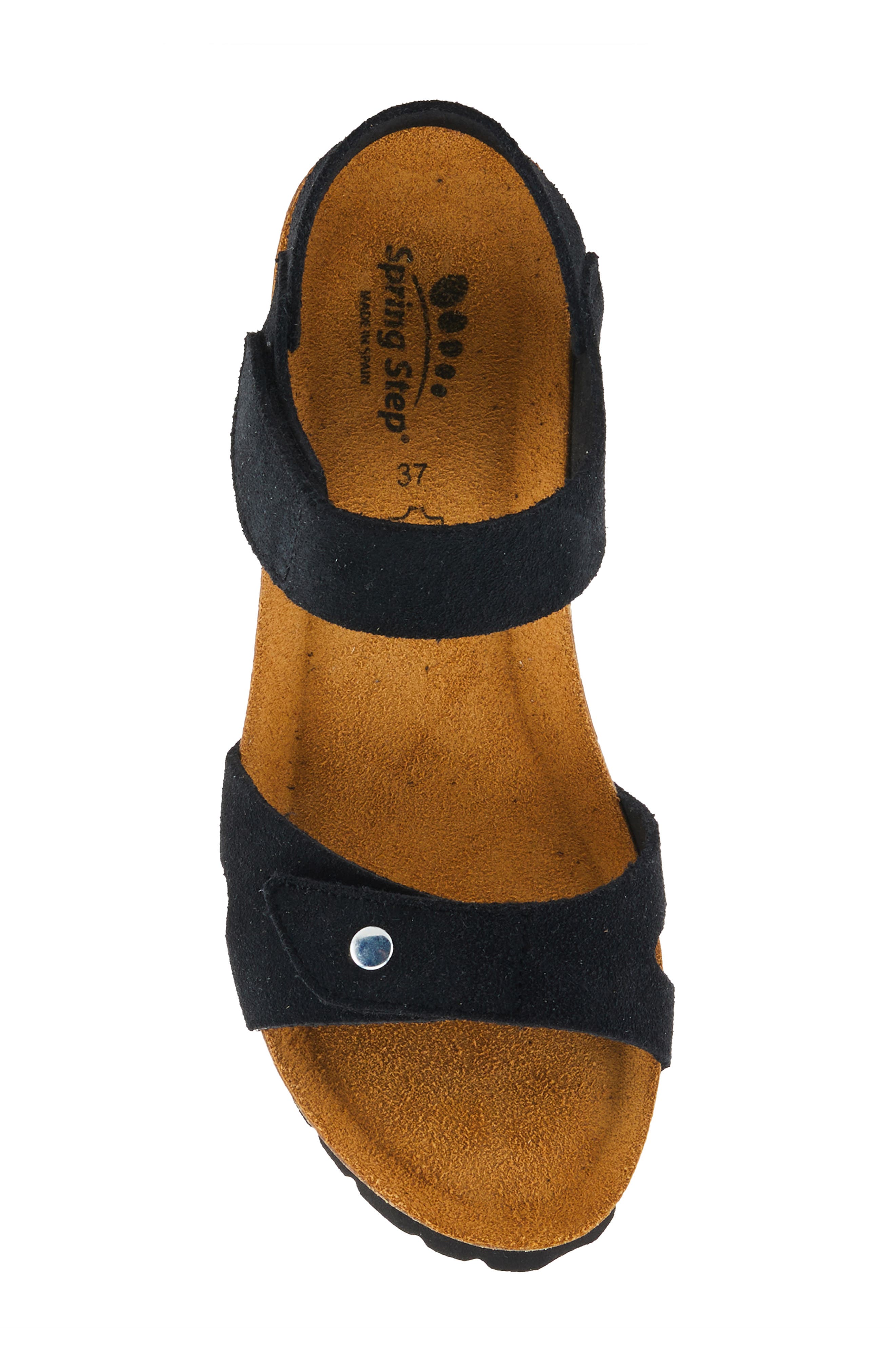 Spring Step Babybell Wedge Sandal, Alternate, color, Black Suede