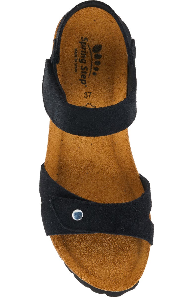 Spring Step Babybell Wedge Sandal, Alternate, color, Black Suede