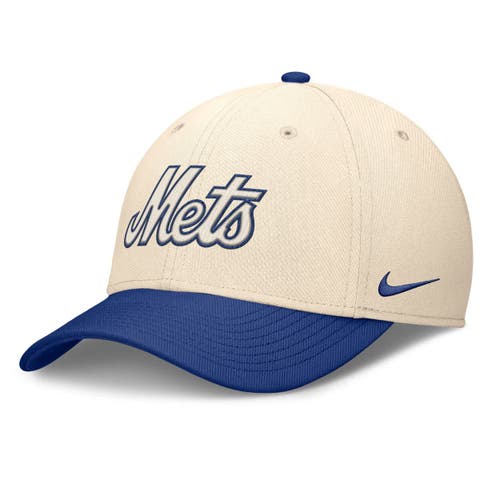 Men's Nike Natural/Royal New York Mets Statement Rise Performance Flex Hat
