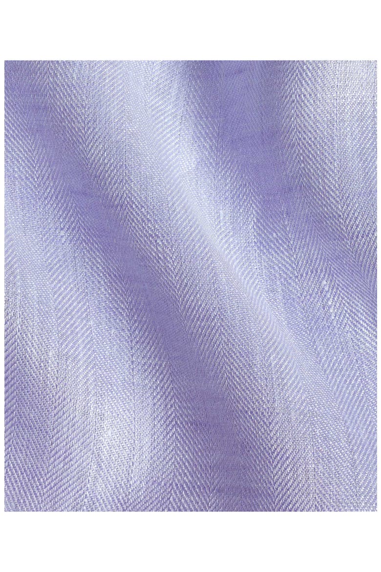 Trim Fit Herringbone Linen Dress Shirt, Alternate, color, LILAC