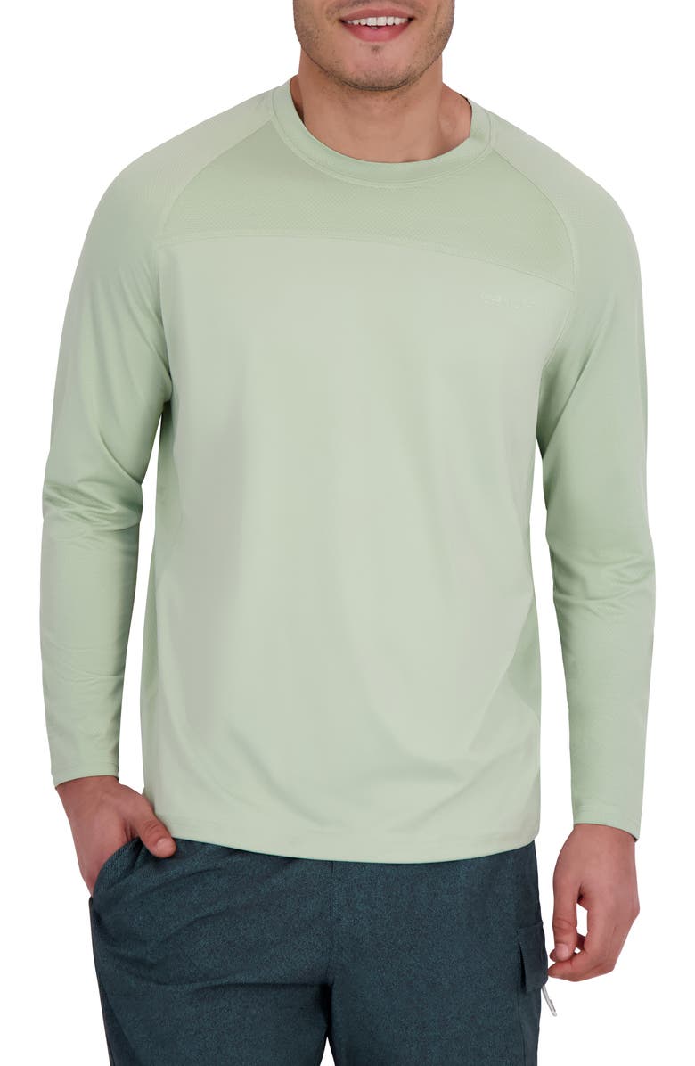 Spyder Textured Long Sleeve Rashguard, Main, color, Laurel Green