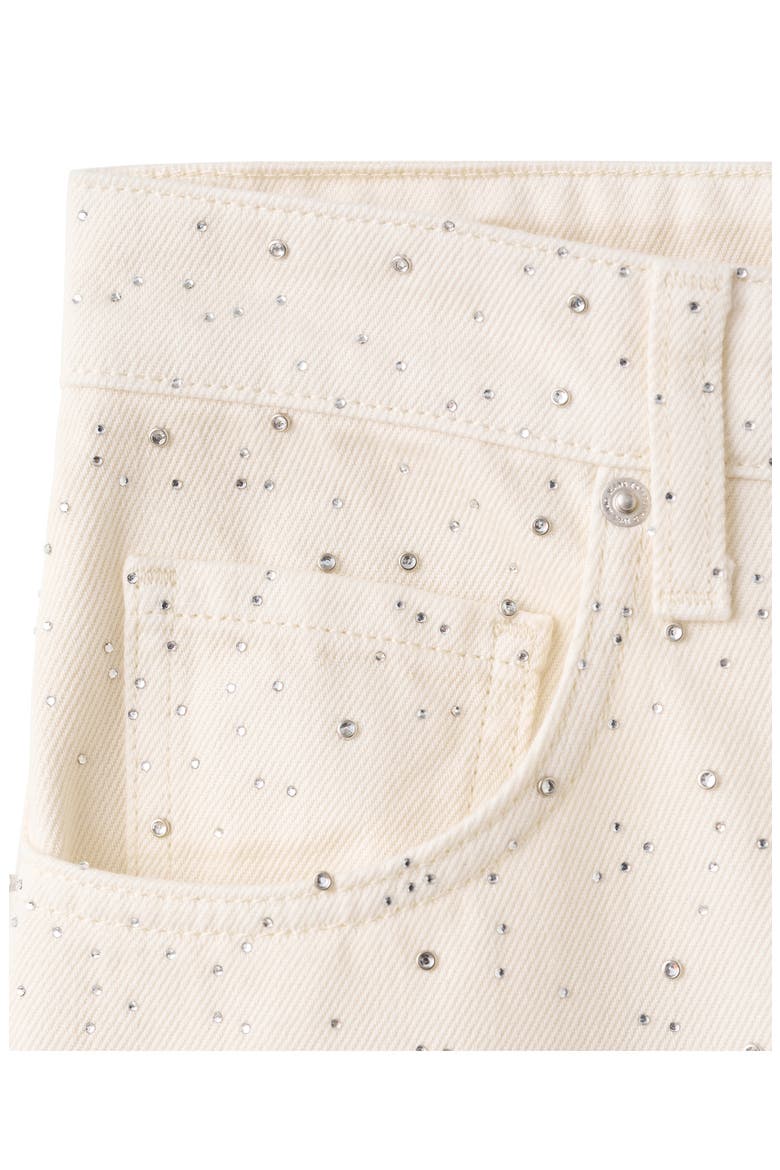 Rhinestone Embellished Wide Leg Jeans, Alternate, color, OFF WHITE
