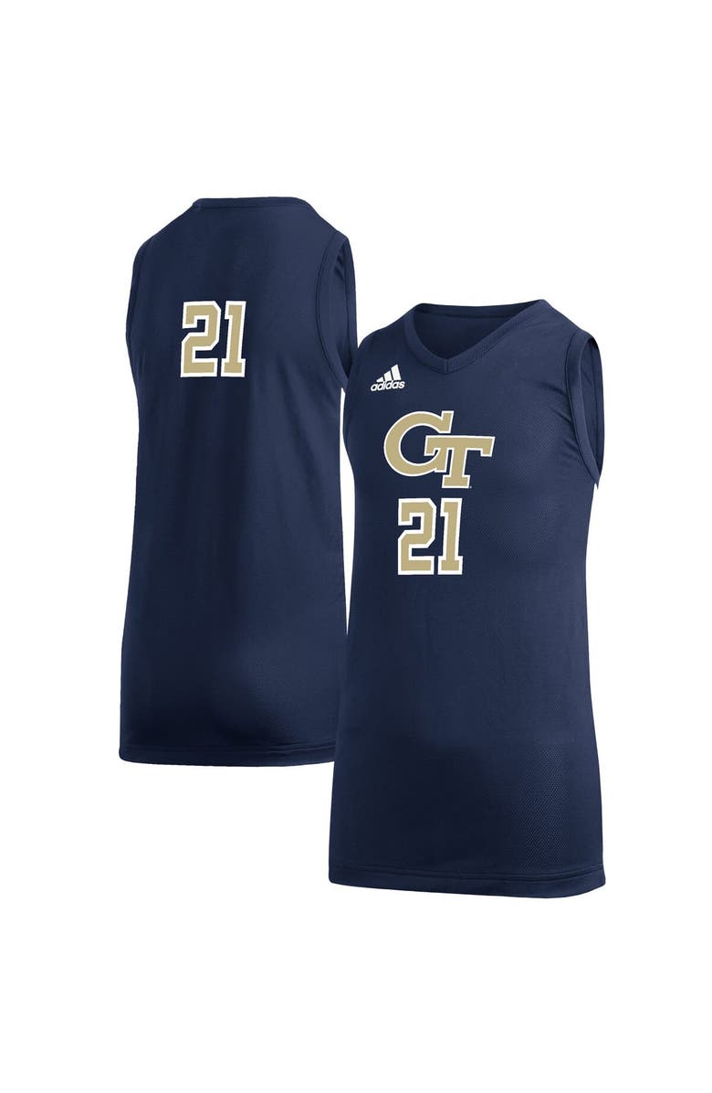 adidas Youth adidas #21 Navy Georgia Tech Yellow Jackets Game Jersey, Main, color, 