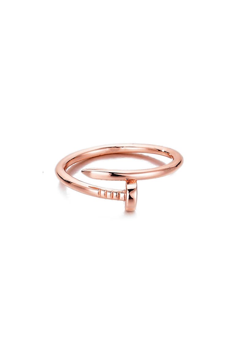 Crossover Nail Ring, Main, color, PINK GOLD