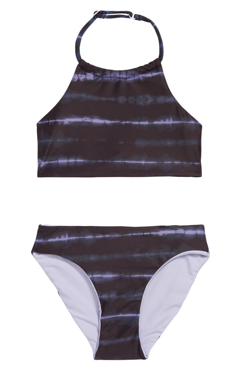 Zella Girl Kids' Just Breathe Reversible Two-Piece Swimsuit, Main, color,