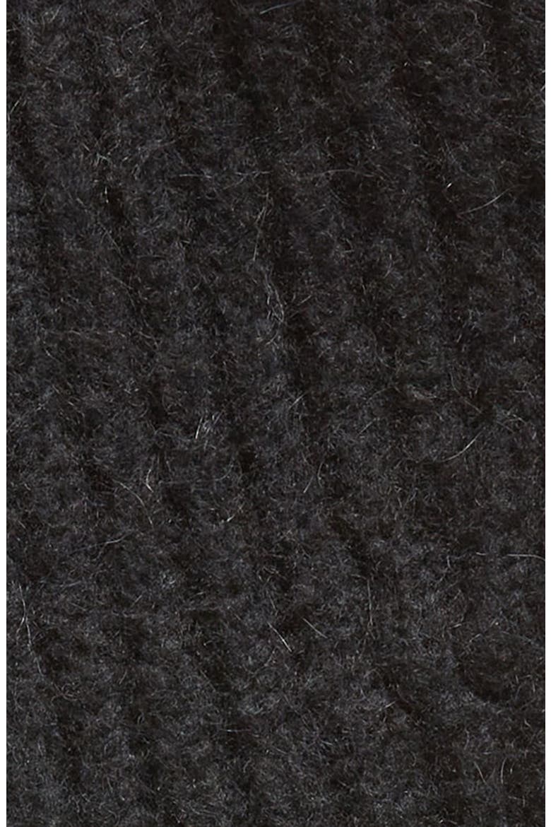 Bonnet Rib Wool & Alpaca Blend Balaclava, Alternate, color, BLACK