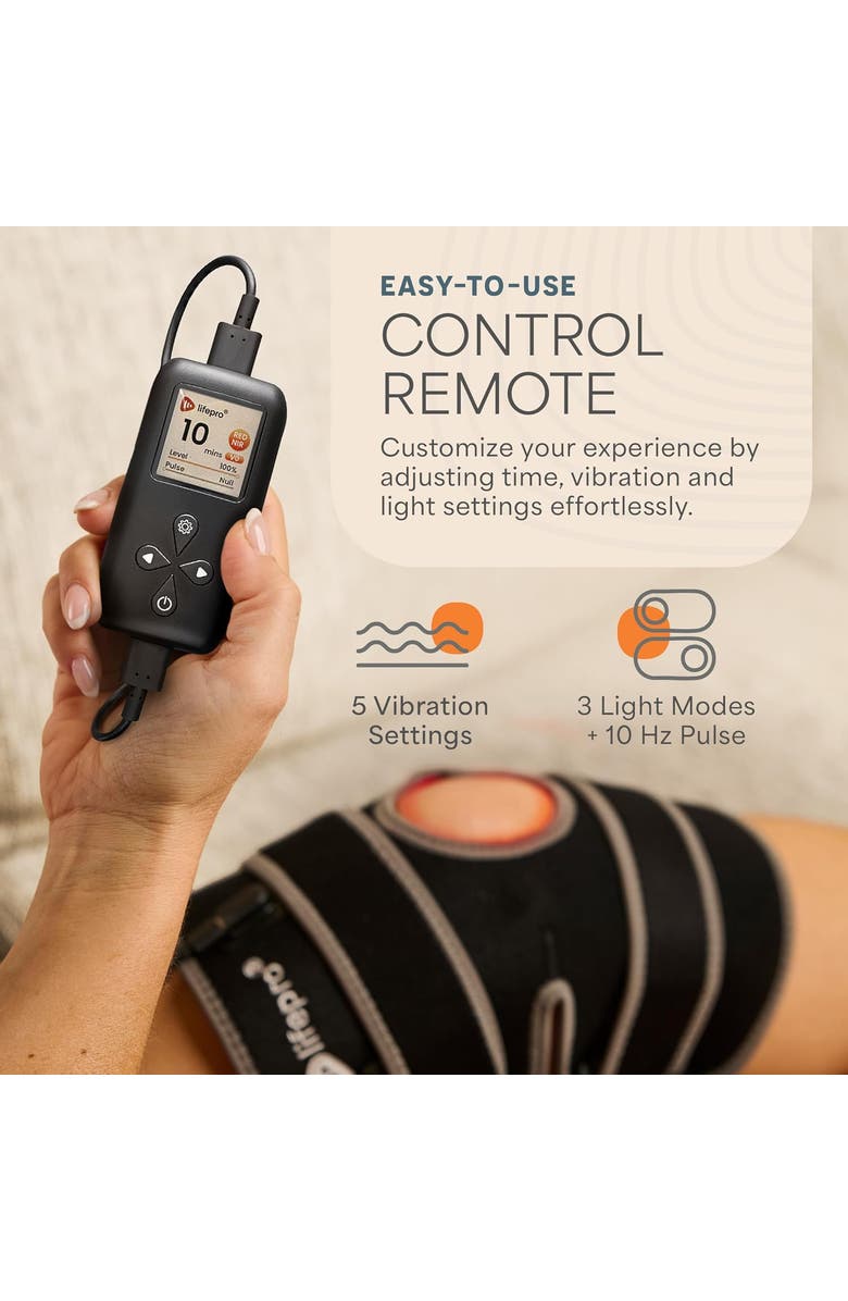 Lifepro Biorecover Knee Massager with Heat & Red Light Therapy for Knee Brace Infrared Therapy Device, Alternate, color,