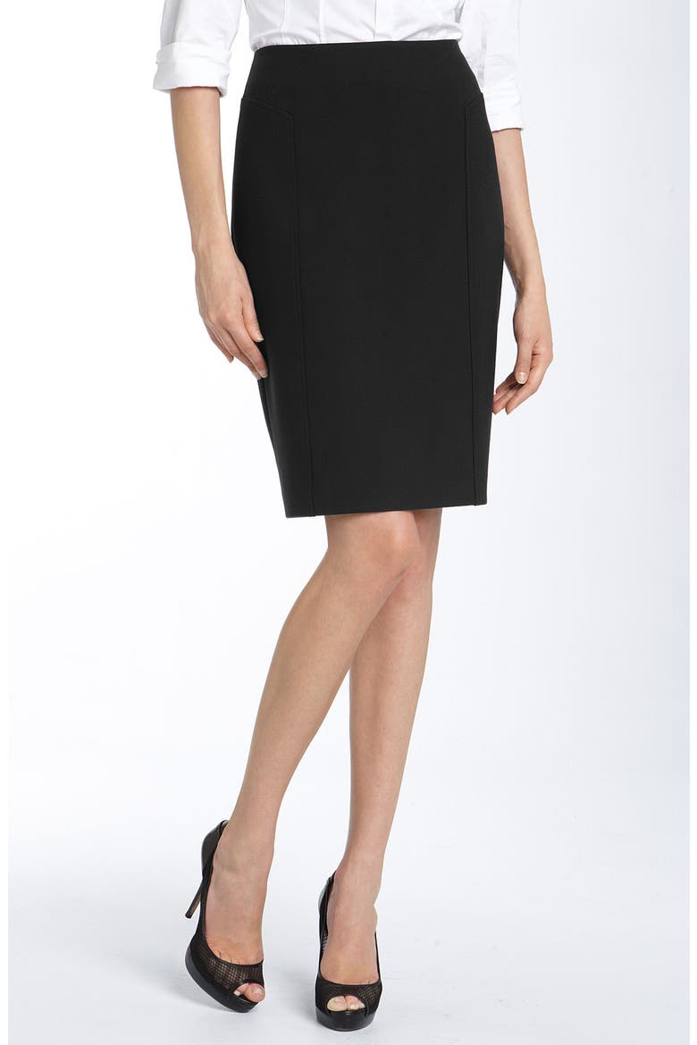 Seamed Pencil Skirt, Main, color, BLACK