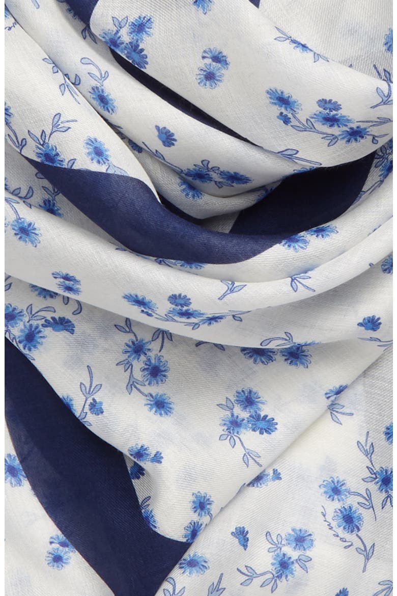 Flower Scarf, Alternate, color, BLUE