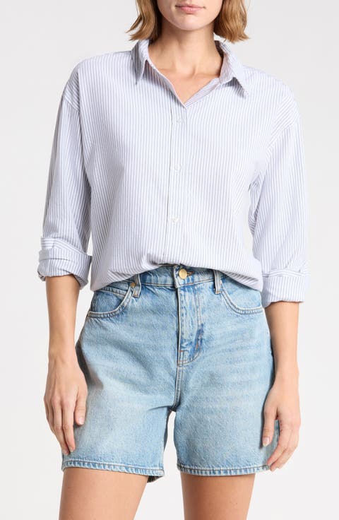 Cidney Oversize Cotton Button-Up Shirt