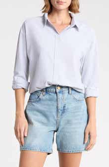 Cidney Oversize Cotton Button-Up Shirt