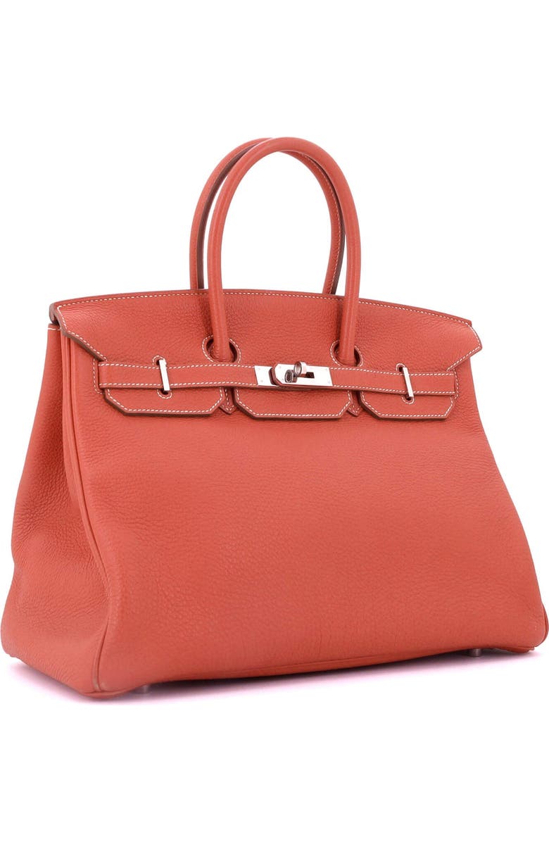 Pre-Owned Hermes Birkin Handbag Orange Clemence with Palladium Hardware 35, Alternate, color,