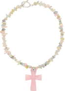 Velvet Luna Quartz Cross Pendant Necklace