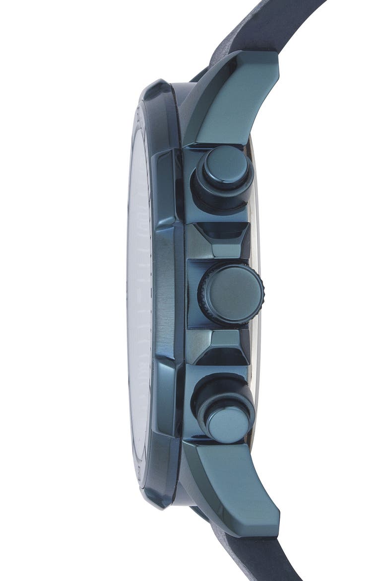 Arrondissement Chronograph Leather Strap Watch, 46mm, Alternate, color, BLUE