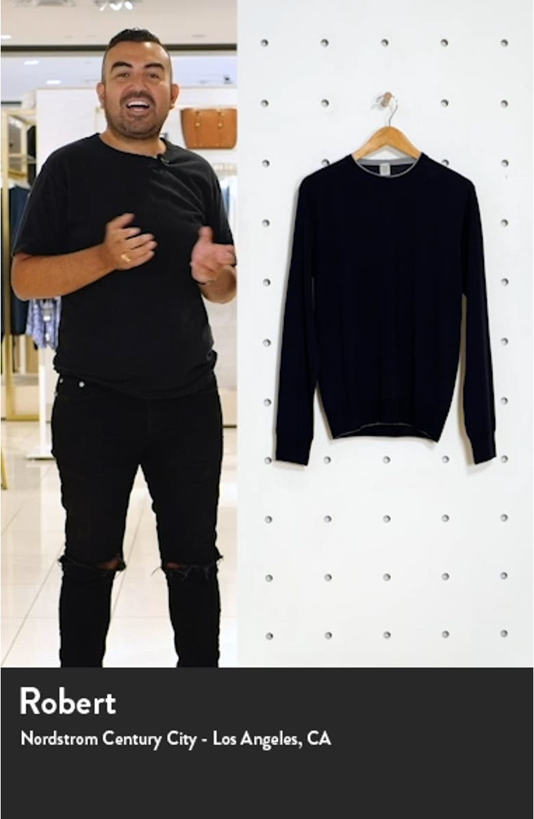 Fine Gauge Merino Wool & Silk Crewneck Sweater, sales video thumbnail