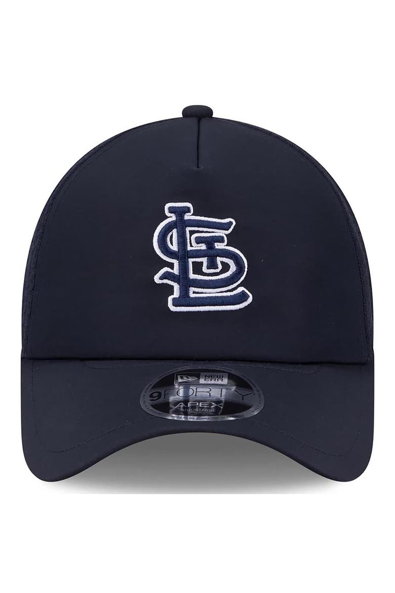 Men's New Era Navy St. Louis Cardinals 2026 Batting Practice Apex 9FORTY Adjustable Trucker Hat, Alternate, color, Navy