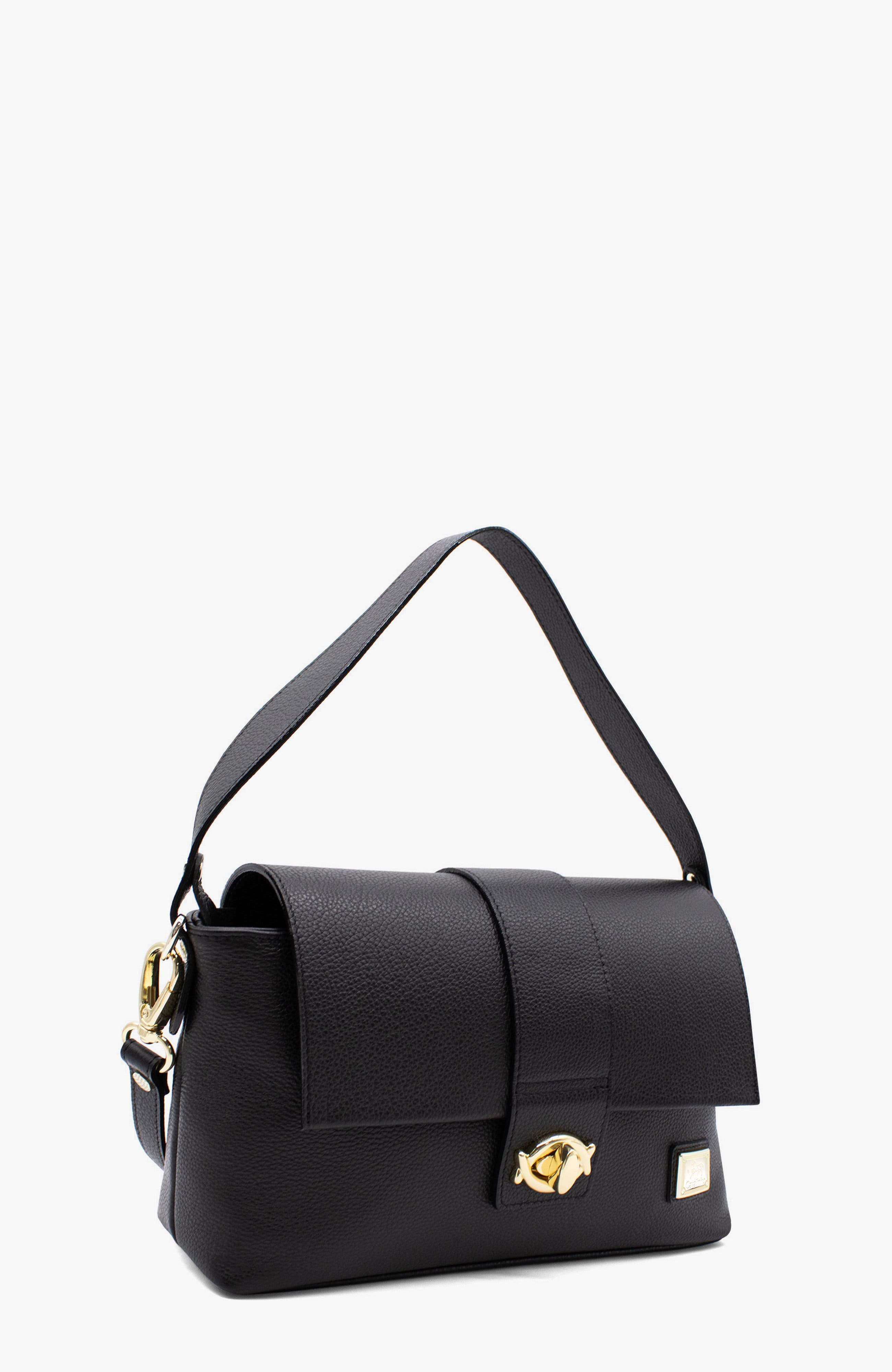 Muse 514 Pebbled Leather Handbag, Alternate, color, Black