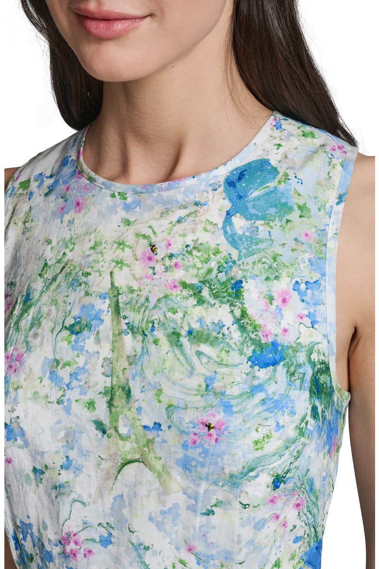 Print Tie Back Midi Dress, Alternate, color, SKY BLUE MULTI