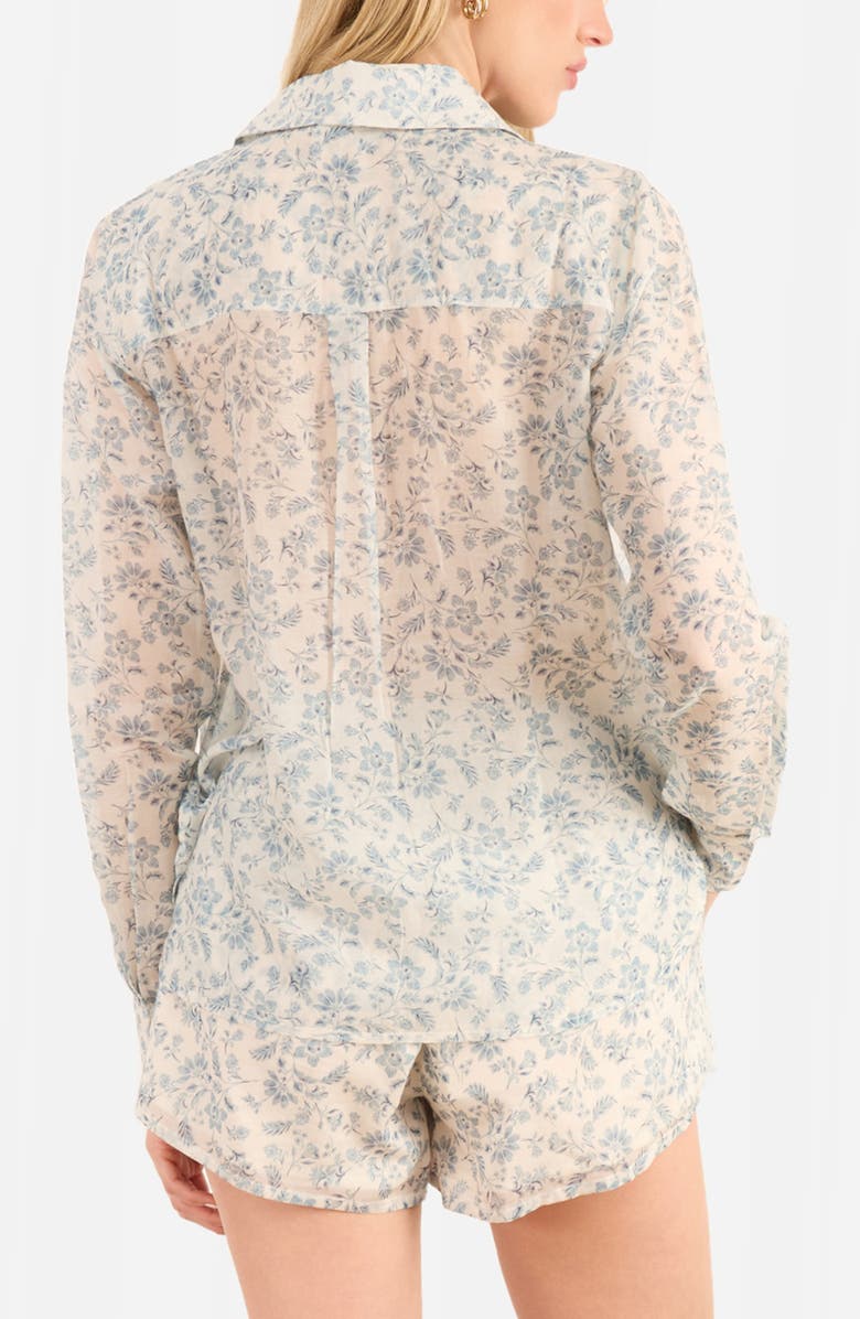 CAMI NYC Rafella Floral Cotton & Silk Button-Up Shirt, Alternate, color, Coastal Paisley