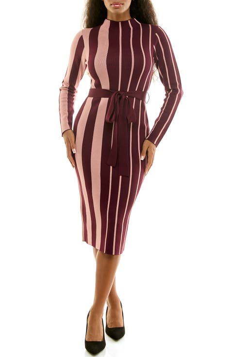 Colorblock Stripe Sweater Dress