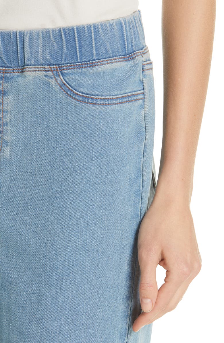 Eileen Fisher Frayed Hem Pull-On Ankle Jeans, Alternate, color,