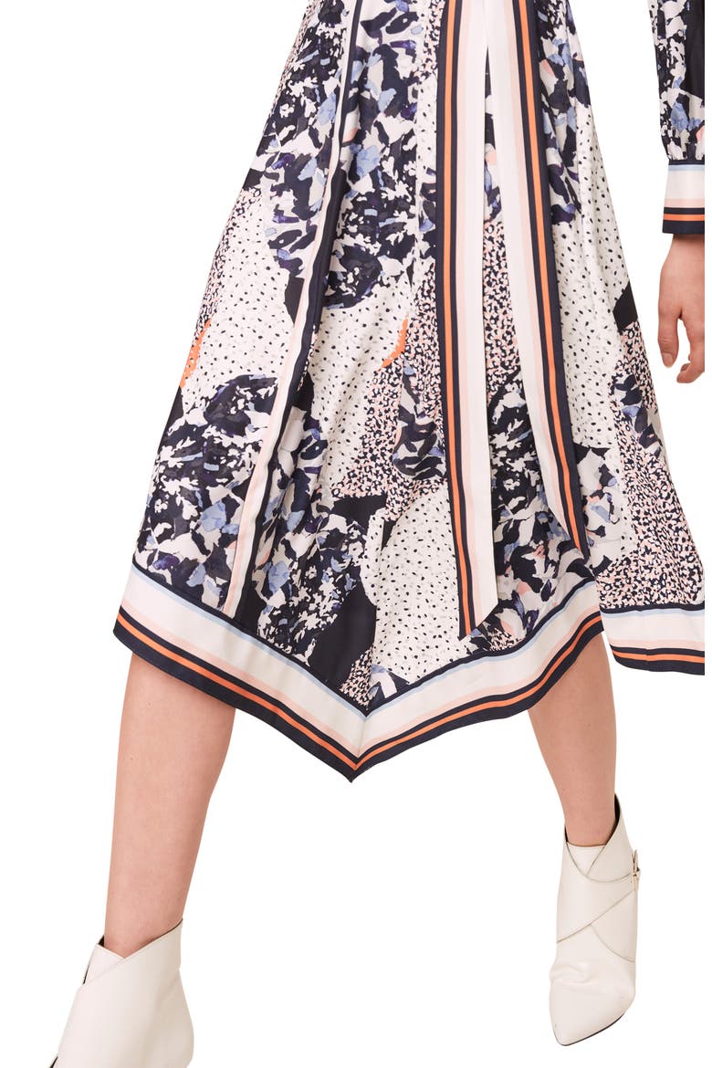 Delphine Mixed Print Long Sleeve Shirtdress, Alternate, color, MULTI