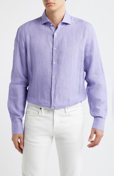 Regular Fit Linen Button-Up Shirt