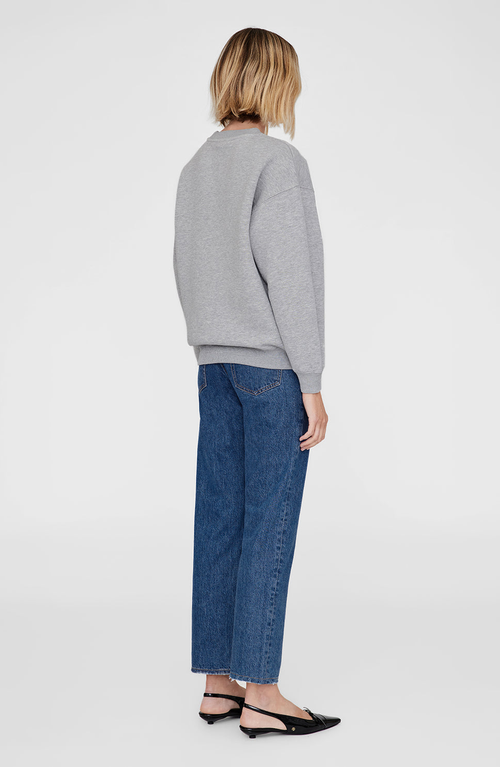 Anine Bing Spencer Sweatshirt In Medium Heather Grey In Gray