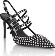 PHILIPP PLEIN Suede Slingbacks Skull Belts 9 Women