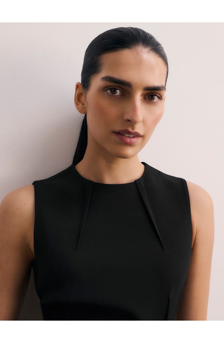 The Fold Sanmero Clever Crepe Dress, Alternate, color, Black