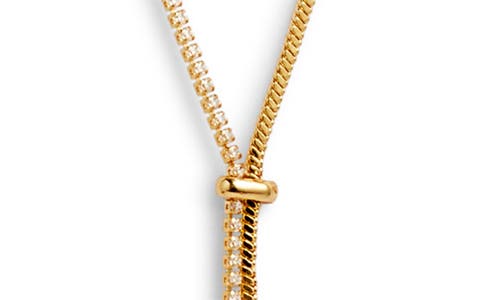 Nordstrom Cubic Zirconia Accent Y-necklace In Clear- Gold