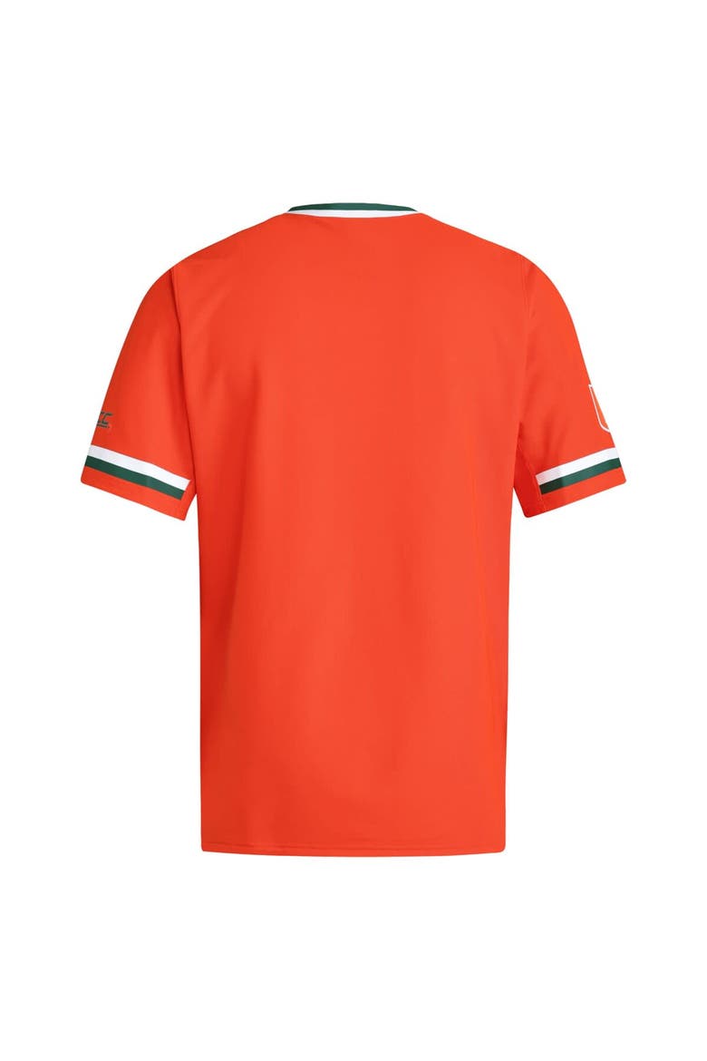 Men's adidas  Orange Miami Hurricanes V-Neck Baseball Jersey, Alternate, color, Orange