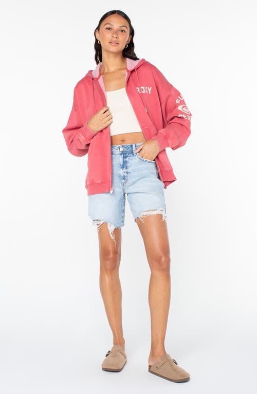 Roxy Line Up Graphic Hoodie In Pink