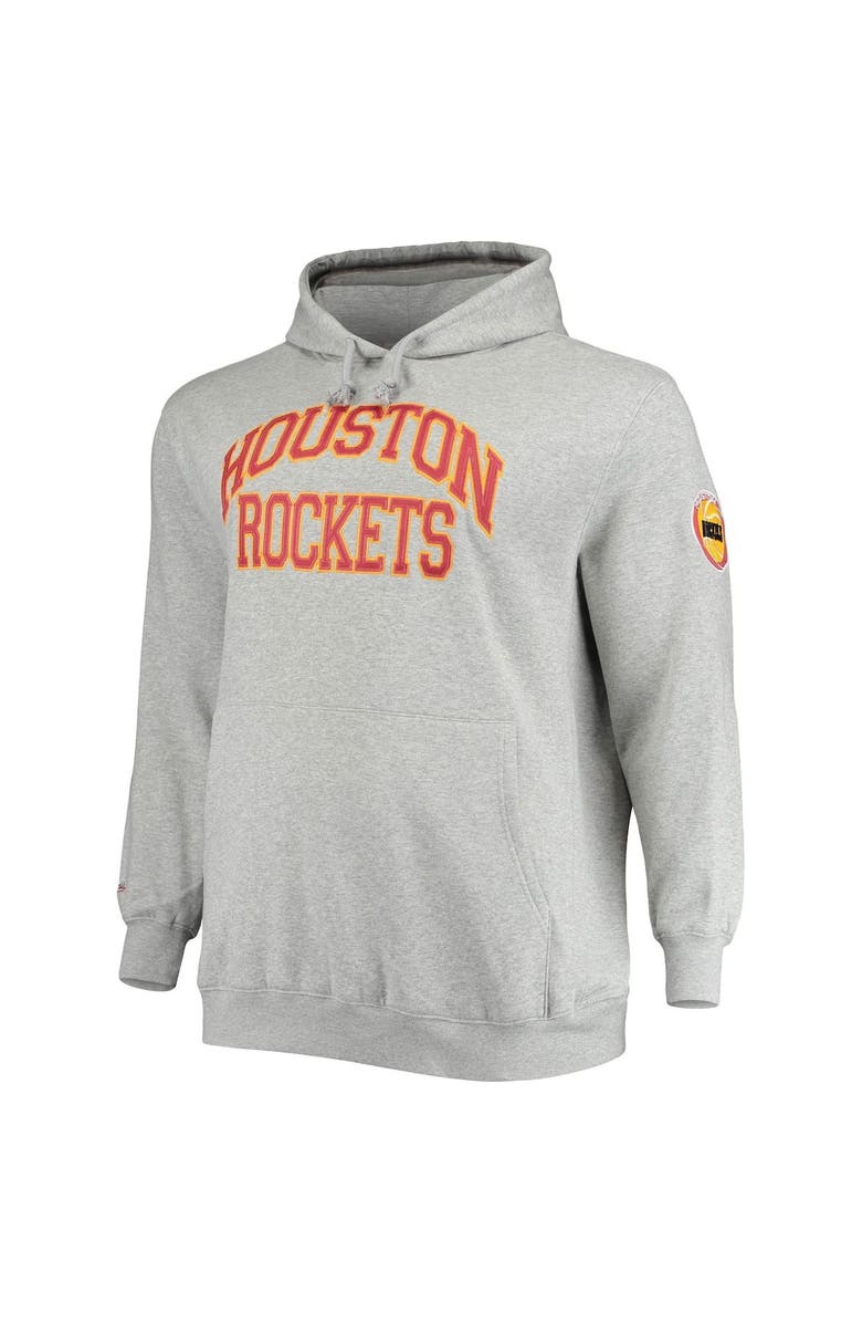 Mitchell & Ness Men's Mitchell & Ness Hakeem Olajuwon Heathered Gray Houston Rockets Big & Tall Name & Number Pullover Hoodie, Alternate, color, 