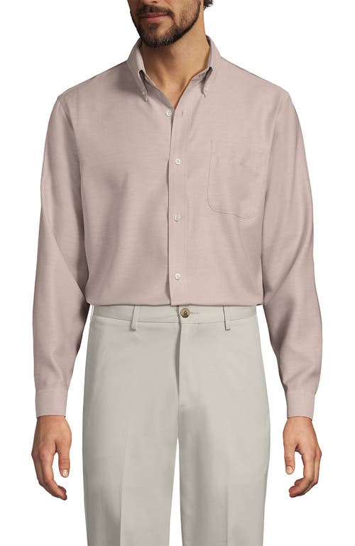 Lands' End Big And Tall Traditional Fit Pattern No Iron Supima Oxford Dress Shirt In Pink