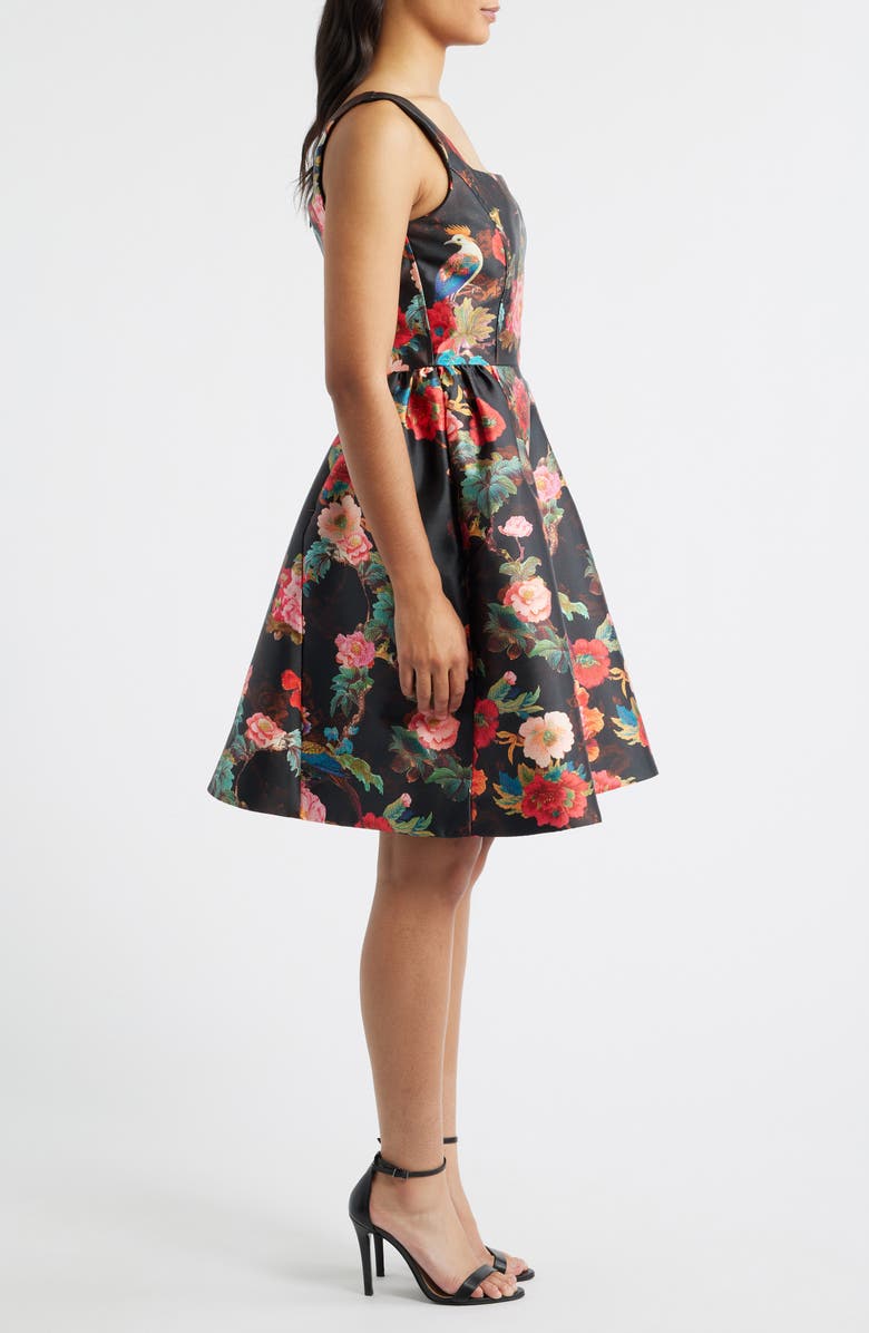 Julia Jordan Sleeveless Fit & Flare Cocktail Dress, Alternate, color, Black Multi