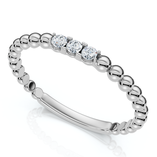 Bliss Diamond Beaded Diamond Stackable Accent Anniversary Ring 14k Gold Or Platinum Lab Grown