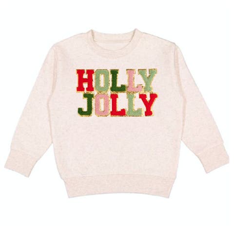 Holly Jolly Patch Christmas Sweatshirt (Baby, Toddler, Little Kid & Big Kid)