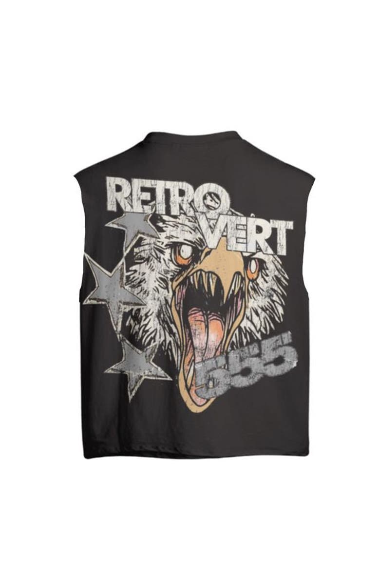 RETROVERT Falcon Skull Tee Cutoff, Alternate, color, Black