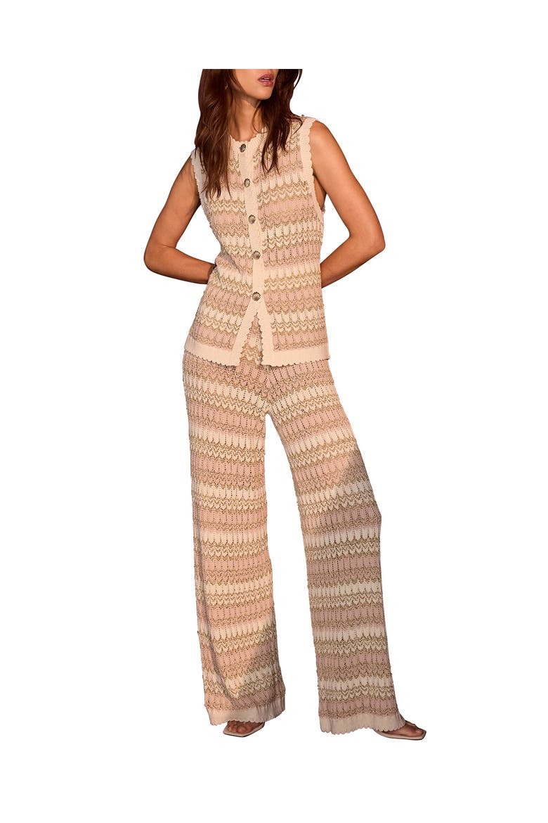 Striped Knit Trousers, Alternate, color, Neutral