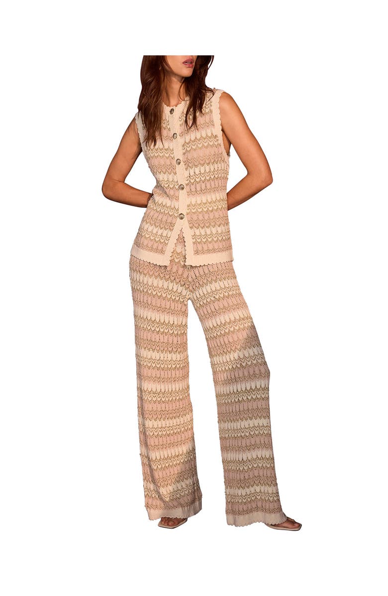 MINT VELVET Striped Knit Trousers, Alternate, color, Neutral