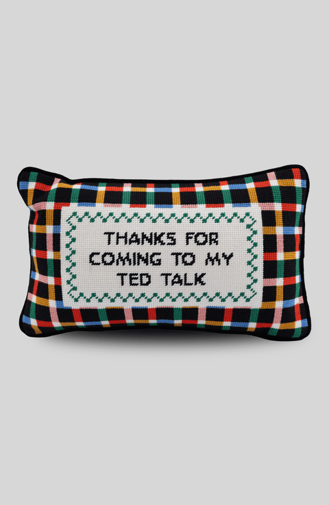 Ted Talk Needlepoint Pillow