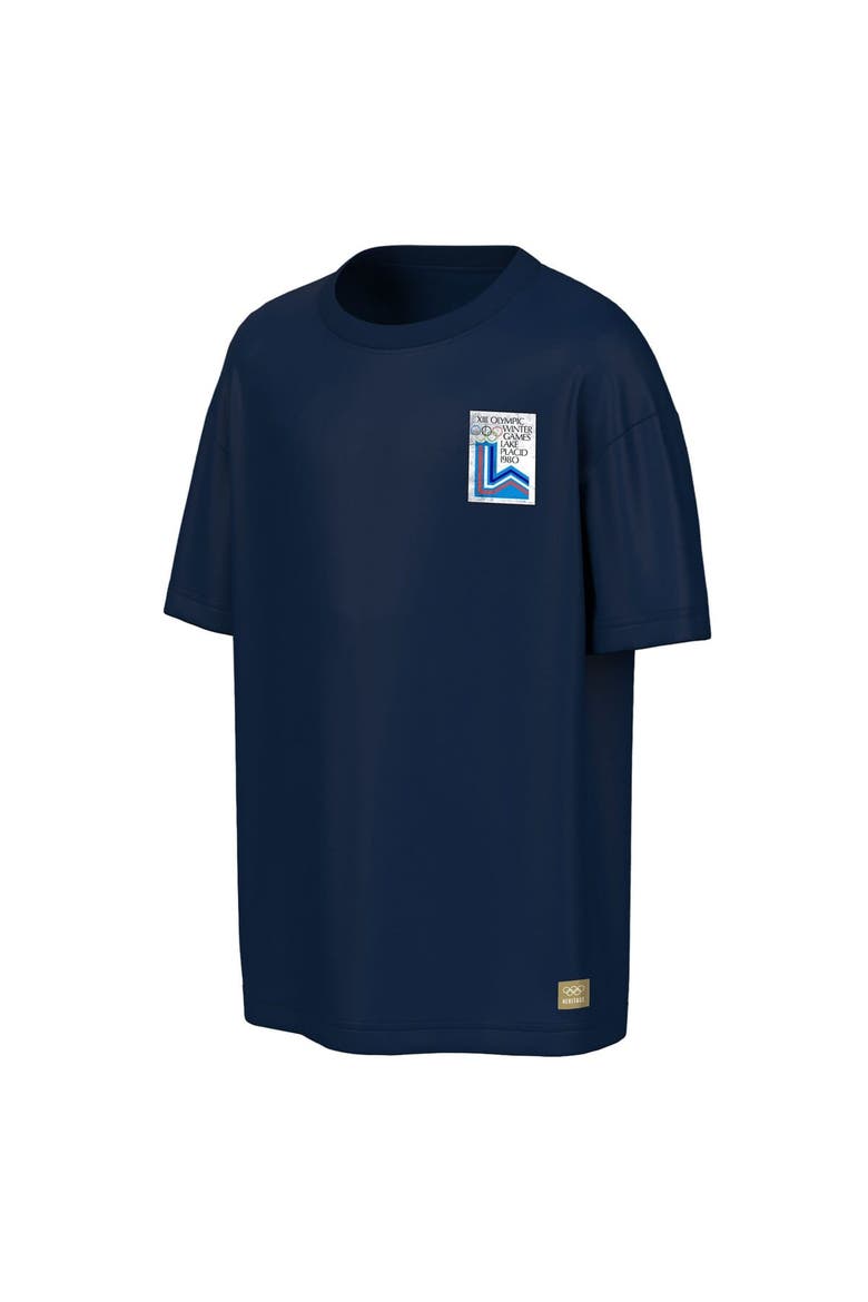 Men's Outerstuff  Navy Lake Placid 1980 Winter Olympics Mountain View T-Shirt, Alternate, color, Navy