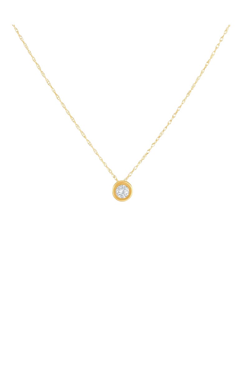 Bliss Diamond 1/4Ct Diamond Bezel Pendant Solitaire Necklace 14k Gold Lab Grown, Main, color, 