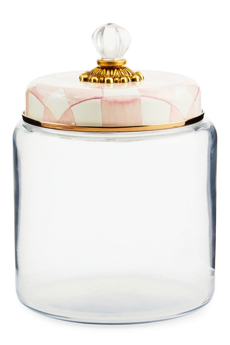 Rosy Check Large Kitchen Canister, Main, color, ROSY