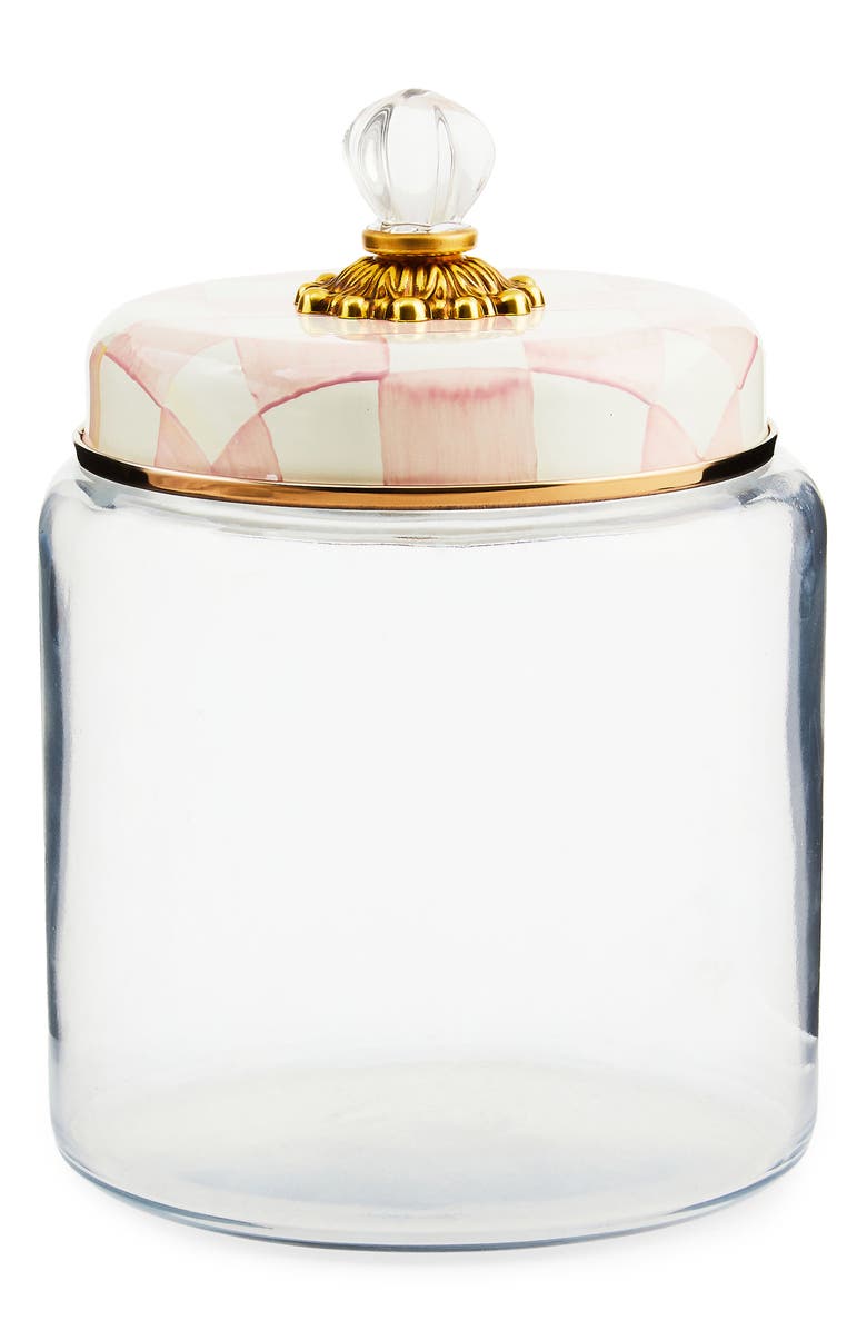 MACKENZIE CHILDS Rosy Check Large Kitchen Canister, Main, color, Rosy