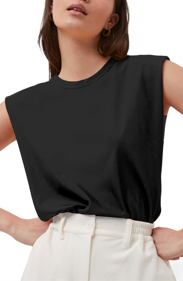 French Connection Shoulder Pad Crepe Tank, Alternate, color,