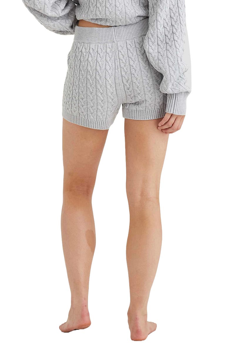 Papinelle Cable Knit Short Pajama Bottoms, Alternate, color, Grey